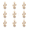10Pcs Brass Micro Pave Clear Cubic Zirconia Charms KK-DC0002-95-1