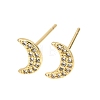 Moon Brass Micro Pave Cubic Zirconia Stud Earrings for Women CU-CBAE7DF-38G-4