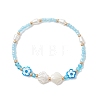 2Pcs Glass with ABS Imitation Pearl Acrylic Beaded Bracelets for Women BJEW-MZ00293-3