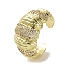 Brass Micro Pave Cubic Zirconia Open Cuff Ring RJEW-K256-45G-1