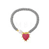 Brass Enamel Heart Charm Bracelets FS-WGFECDF-01-1