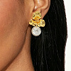 Alloy & Plastic Pearl Stud Dangle Earrings WG394CA-03-1