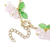 Flower Glass & Acrylic Charm Bracelets BJEW-JB10443-04-4