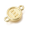 Brass Disc with Initial Links Connector Charms KK-E802-36G-E-2