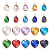  40Pcs 20 Styles Faceted Glass Rhinestone Pendants GLAA-TA0001-44-10