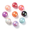 UV Plating Rainbow Iridescent Acrylic Beads PACR-E001-04-2