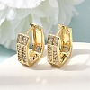 Brass Micro Pave Clear Cubic Zirconia Huggie Hoop Earrings EJEW-G473-09G-1