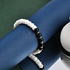 Ion Plating(IP) 304 Stainless Steel & Round Glass Beaded Stretch Bracelets for Women Men BJEW-M046-04G-2