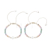 Natural Freshwater Shell & Mixed Gemstone Braided Bead Bracelets for Women BJEW-JB12717-2
