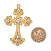 Alloy Rhinestone Cross Big Pendants LS-ALRI-1475-G-RS-3