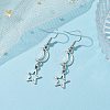 Moon & Star Hollow Alloy Dangle Earrings for Women EJEW-JE05627-2