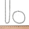 304 Stainless Steel Flower Link Chain Necklaces & Bracelets Sets SJEW-D091-04P-3