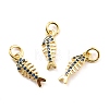 Brass Micro Pave Cubic Zirconia Charms KK-A156-09G-RS-2