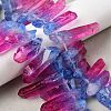 Two Tone Natural Quartz Crystal Beads Strands G-Z131-K01-07-1