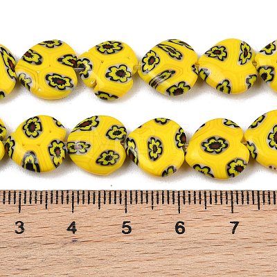 Handmade Millefiori Glass Heart Bead Strands LK-P017-13-1