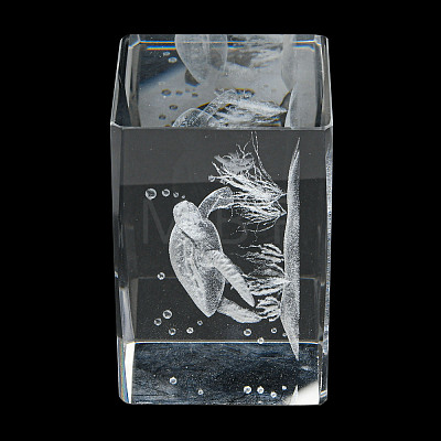 3D Laser Engraving Animal Glass Figurine DJEW-R013-01D-1