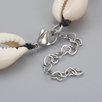Cowrie Shell Beaded Necklaces X-NJEW-JN02293-1