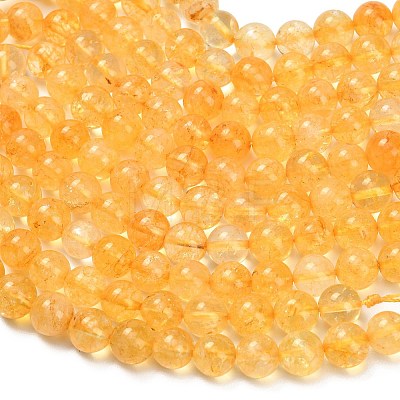 Natural Citrine Beads Strands G-F820-K04-10mm-1