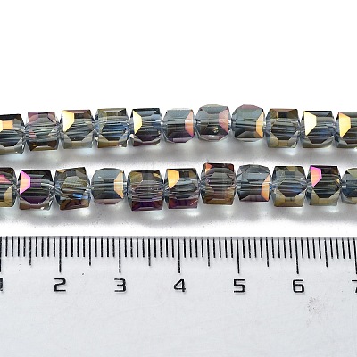 Electroplate Glass Bead Strands X-EGLA-R064-6mm-08-1