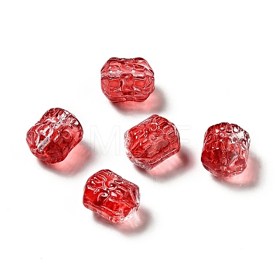 Spray Painted Transparent Glass Beads GLAA-F119-05-1