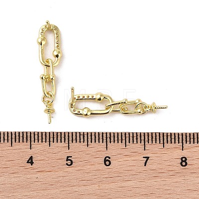 Brass with Cubic Zirconia Stud Earrings Findings KK-B087-07G-1
