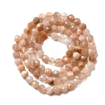 Natural Peach Moonstone Beads Strands G-F619-19A-4mm-1