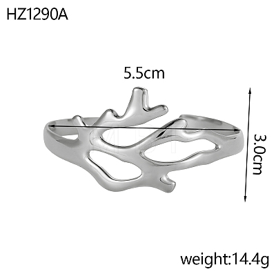304 Stainless Steel Cuff Bangles STAS-OY009-17P-1