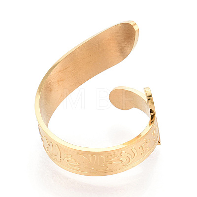 304 Stainless Steel Cuff Open Rings for Women RJEW-N054-01G-1