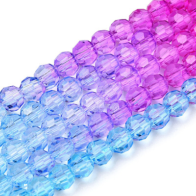 Transparent Glass Beads Strands X-GLAA-E036-07O-1