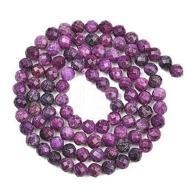 Heated Natural Sugilite Beads Strands G-B193-B04-4mm-1