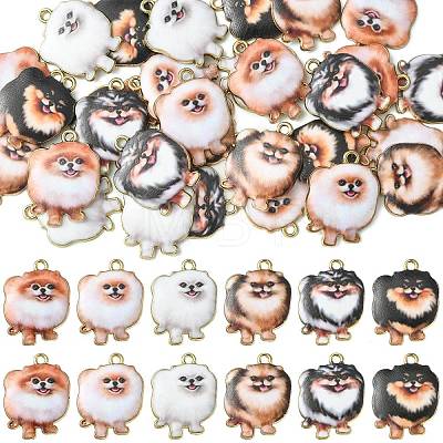 30Pcs 6 Styles Printed Alloy Pendants ENAM-CJ0005-33-1