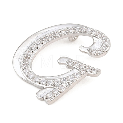 Brass Micro Pave Clear Cubic Zirconia Pendants CU-CBA8481-01P-G-1