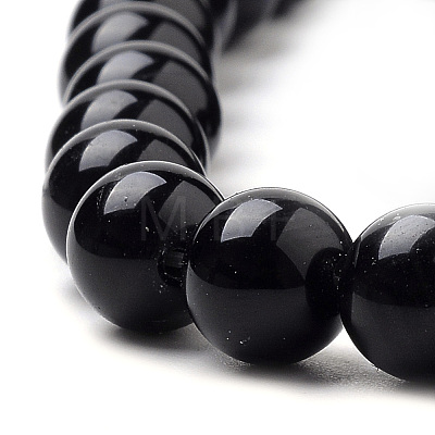 Natural Black Onyx Beads Strands X-G-S259-19-6mm-1