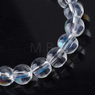 Electroplate Glass Beads Strands X-EGLA-Q062-8mm-A08-1