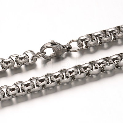 304 Stainless Steel Box Chain Necklaces NJEW-H421-4-1