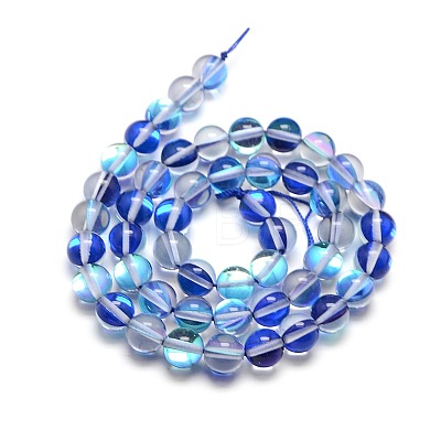 Synthetic Moonstone Beads Strands G-F143-10mm-06-1