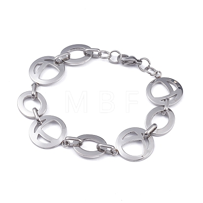 304 Stainless Steel Link Chain Bracelets BJEW-G582-58P-1