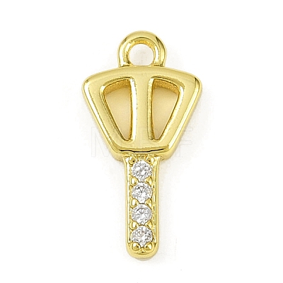 Brass Micro Pave Clear Cubic Zirconia Pendants LS-KK-L238-22G-1