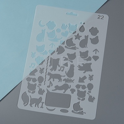 Plastic Reusable Drawing Painting Stencils Templates DIY-F018-B22-1