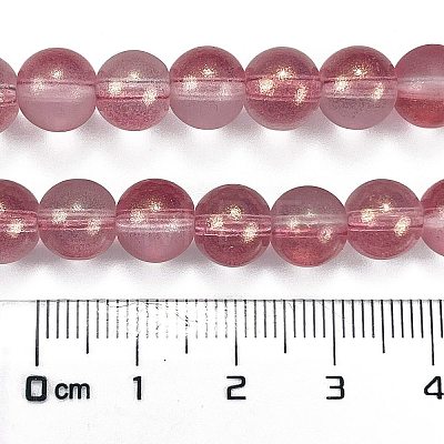 Frosted Transparent Glass Bead Strands X1-GLAA-P065-8mm-09-1