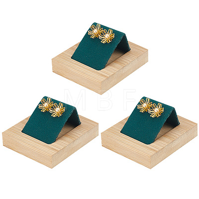 3Pcs 1-Slot Rectangle Wood Earring Display Stands EDIS-DR0001-06-1