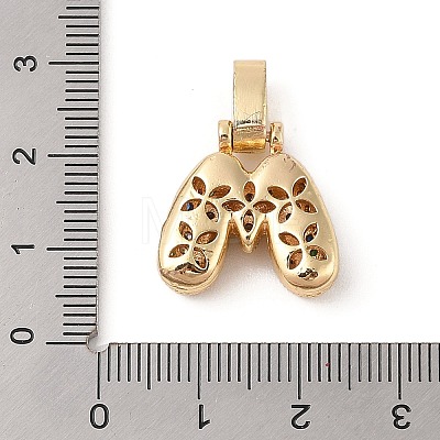 Brass Micro Pave Cubic Zirconia Pendants ZIRC-P121-01G-M-1