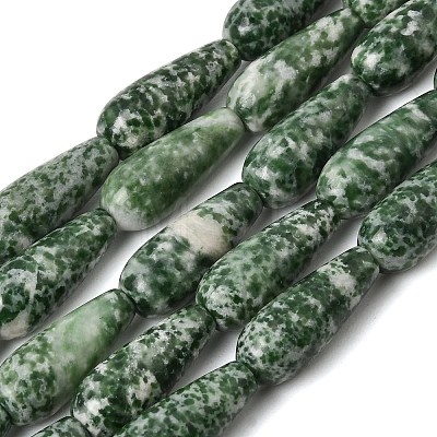 Natural Green Spot Jasper Beads Strands GG-CBA0487-B03-8x21mm-1