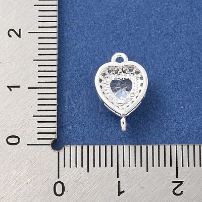 Brass Pave Cubic Zirconia Connector Charms KK-Z072-06S-02-1