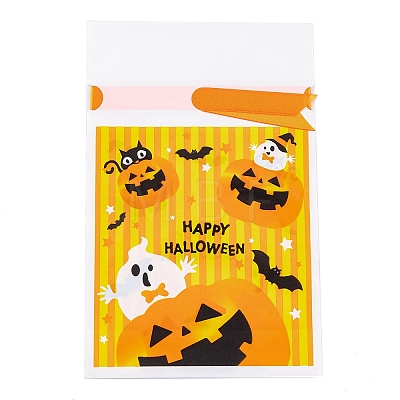 50Pcs Rectangle Halloween Candy Plastic Bags ABAG-U001-01E-1