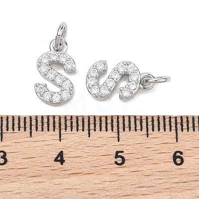 SHEGRACE Brass Micro Pave Clear Cubic Zirconia Pendants XGRQ29910-394P-S-1