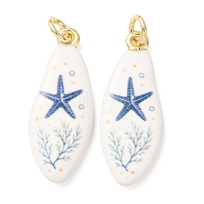 Printed Brass Pendants KK-CBA3895-02D-G-1