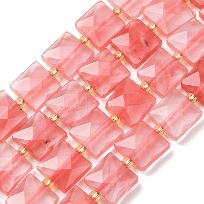 Cherry Quartz Glass Beads Strands G-F839-A29-01-1