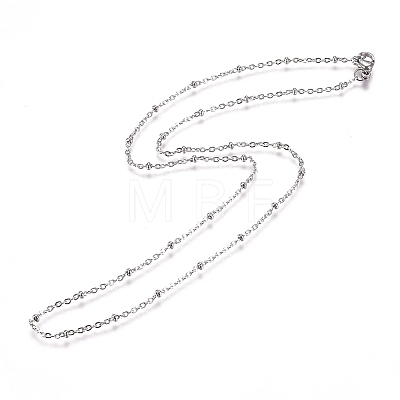304 Stainless Steel Cable Chains/Satellite Chains Necklaces NJEW-L159-07B-P-01-1