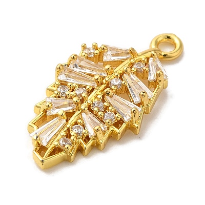 Brass Micro Pave Cubic Zirconia Pendants KK-C072-28B-G-1